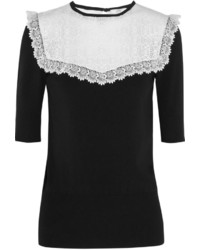 schwarze Spitze Bluse von Erdem