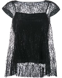 schwarze Spitze Bluse von Erdem