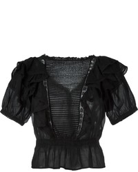 schwarze Spitze Bluse von Etoile Isabel Marant