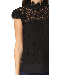 schwarze Spitze Bluse von Rachel Zoe