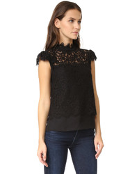 schwarze Spitze Bluse von Rachel Zoe