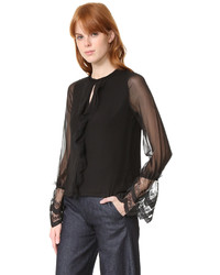 schwarze Spitze Bluse von Alexis