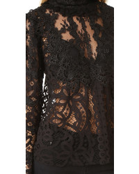 schwarze Spitze Bluse von Anna Sui