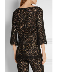 schwarze Spitze Bluse von Michael Kors