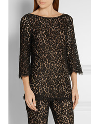 schwarze Spitze Bluse von Michael Kors