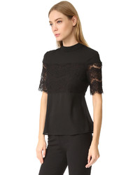 schwarze Spitze Bluse von WAYF