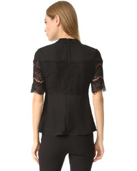 schwarze Spitze Bluse von WAYF