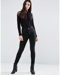 schwarze Spitze Bluse von Vero Moda