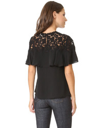 schwarze Spitze Bluse von Rebecca Taylor