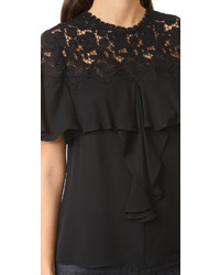 schwarze Spitze Bluse von Rebecca Taylor