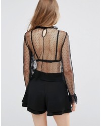 schwarze Spitze Bluse von Asos