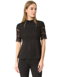 schwarze Spitze Bluse von WAYF