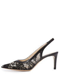 schwarze Spitze Pumps von Monique Lhuillier