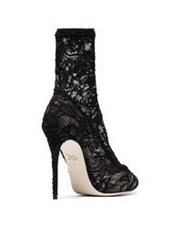 schwarze Spitze Stiefeletten von Dolce & Gabbana