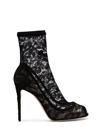 schwarze Spitze Stiefeletten von Dolce & Gabbana