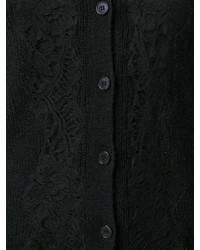 schwarze Spitze Strickjacke von Givenchy