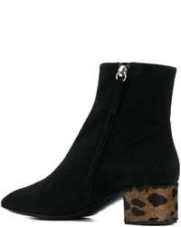 schwarze Stiefel mit Leopardenmuster von Giuseppe Zanotti Design