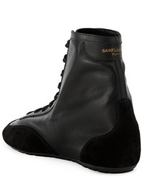 schwarze Stiefel von Saint Laurent