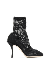 schwarze Stiefeletten aus Netzstoff von Dolce & Gabbana