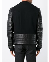 schwarze Strick Bikerjacke von Balmain