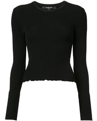 schwarze Strick Bluse von Derek Lam