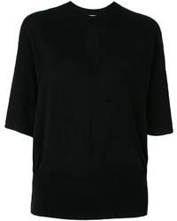 schwarze Strick Bluse von Lanvin