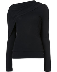 schwarze Strick Bluse von Roland Mouret