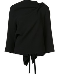 schwarze Strick Bluse von Roland Mouret