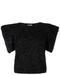 schwarze Strick Bluse von Saint Laurent