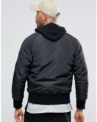 schwarze Strick Bomberjacke von Asos