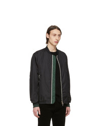 schwarze Strick Satin Bomberjacke von Moncler