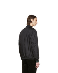 schwarze Strick Satin Bomberjacke von Moncler