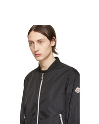 schwarze Strick Satin Bomberjacke von Moncler