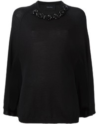 schwarze Strick Seide Bluse von Simone Rocha