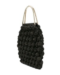 schwarze Strick Shopper Tasche aus Segeltuch von Ulla Johnson