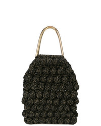 schwarze Strick Shopper Tasche aus Segeltuch von Ulla Johnson