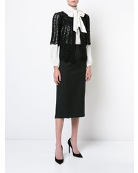schwarze Strick Strickjacke mit einer offenen Front von Dolce & Gabbana