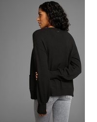 schwarze Strick Strickjacke mit einer offenen Front von Laura Scott