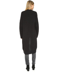 schwarze Strick Strickjacke mit einer offenen Front von DKNY