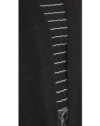 schwarze Strick Strickjacke mit einer offenen Front von DKNY