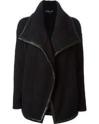 schwarze Strick Strickjacke mit einer offenen Front von Ralph Lauren
