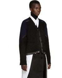 schwarze Strick Strickjacke von Sacai