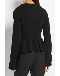 schwarze Strick Strickjacke von Alexander McQueen