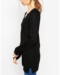 schwarze Strick Tunika von Asos