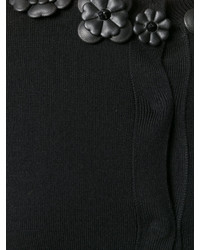 schwarze Strickjacke mit Blumenmuster von Fendi