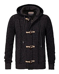 schwarze Strickjacke mit einem Knebelverschluss von Petrol Industries