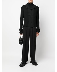 schwarze Strickjacke mit einem Schalkragen von Yohji Yamamoto