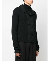 schwarze Strickjacke mit einem Schalkragen von Yohji Yamamoto
