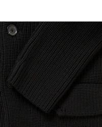 schwarze Strickjacke mit einem Schalkragen von Jil Sander