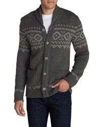 schwarze Strickjacke mit einem Schalkragen von Eddie Bauer